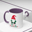 Christmas Mug - Merry Christmas Green & Red Text Gnome Candy Cane