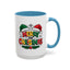 Christmas Mug - Merry Christmas Red Yellow & Green Text Green & Red Hat