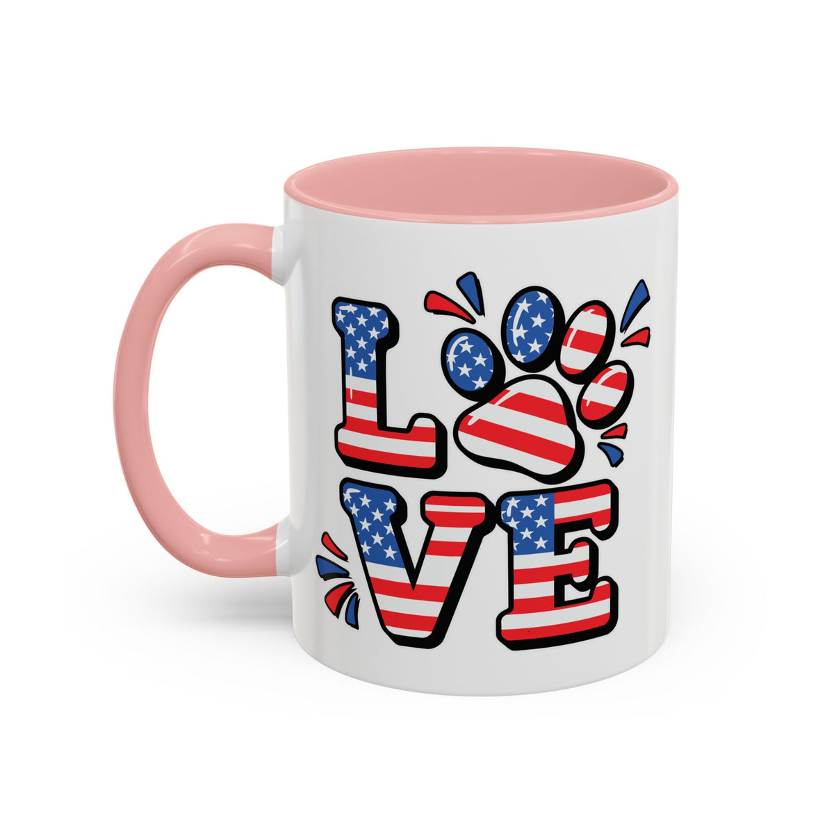 4th of July Mug - Animal Love USA Flag