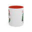 Christmas Mug - Merry Christmas Red Text Dinosaur Tree