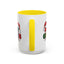 Christmas Mug - Merry Christmas Red Yellow & Blue Text Red Hats