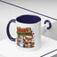 Christmas Mug - Merry Christmas Red & Green Text Reindeer Snowman