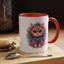 Animal  - Mystic Cat Turquoise & Coral Flowers