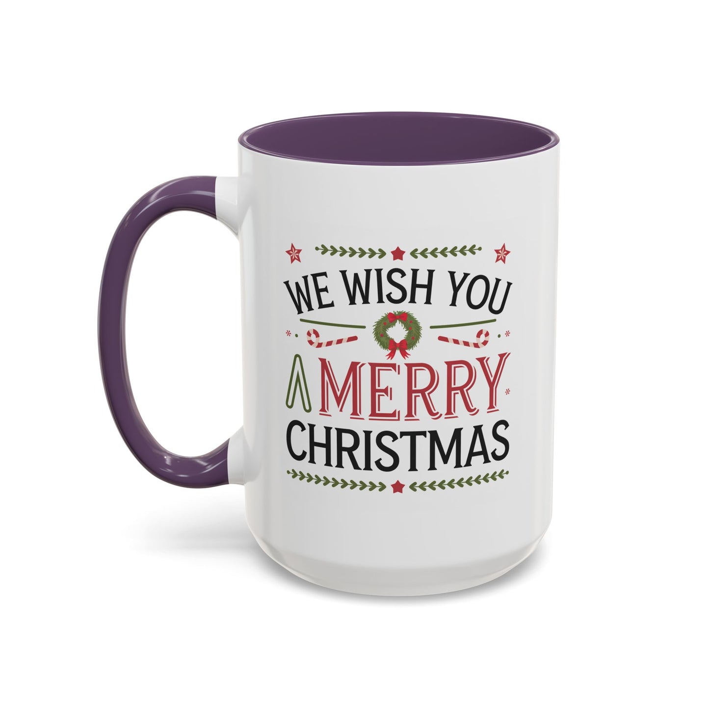 Christmas Mug - We Wish You a Merry Christmas Blue Green & Red Text
