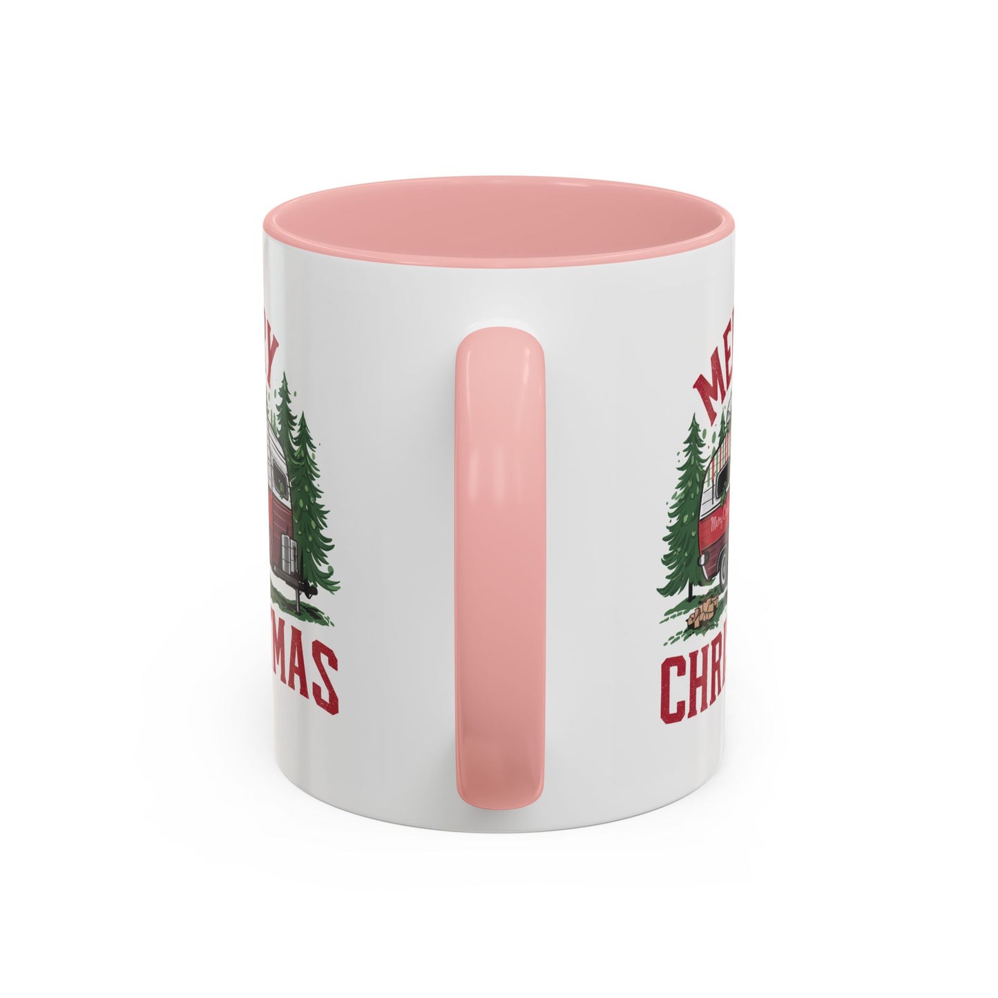 Christmas Mug - Merry Christmas Red & White Camper