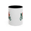 Christmas Mug - Merry Christmas Green & Red Text Santa Present
