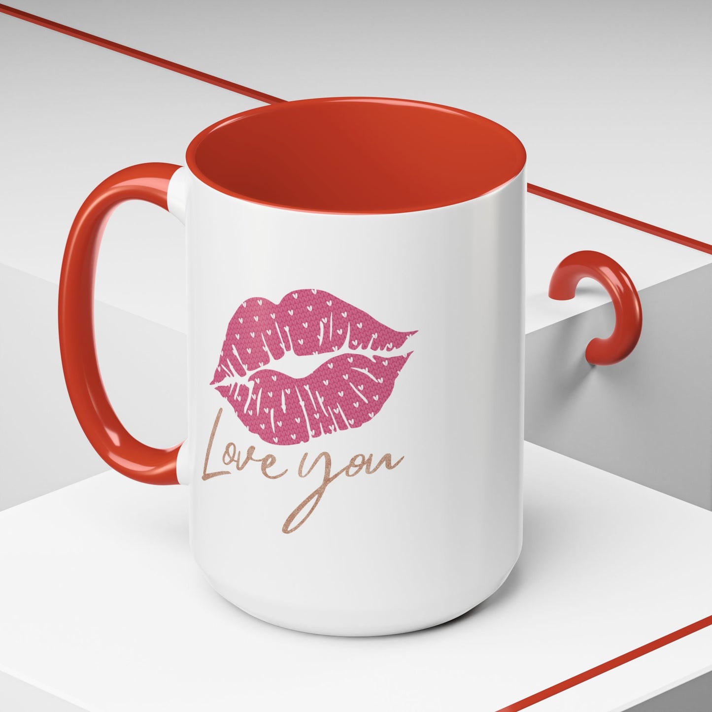 Valentine's Day Mug - Love You Lips Kiss