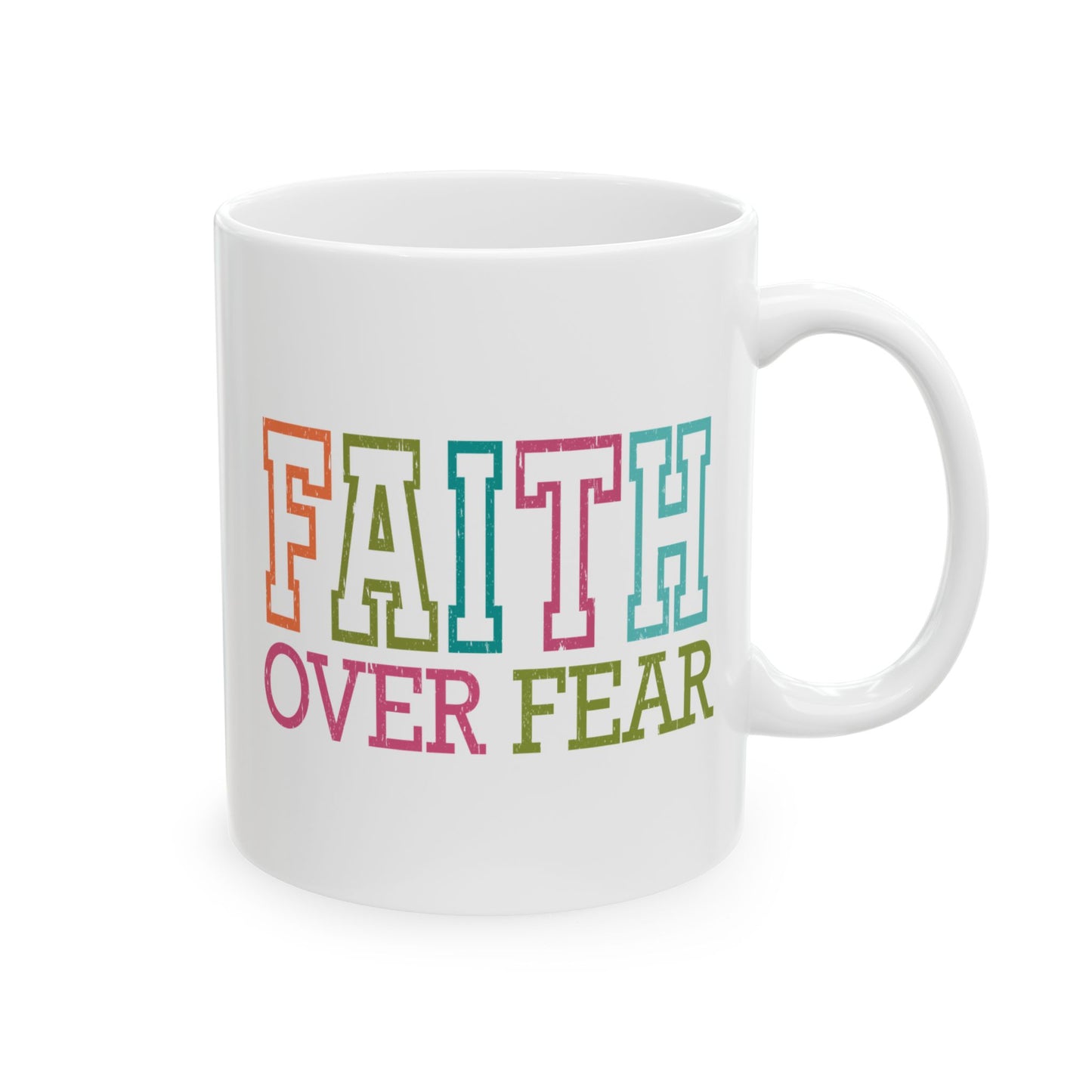 Religious Mug - Faith Over Fear Colorful
