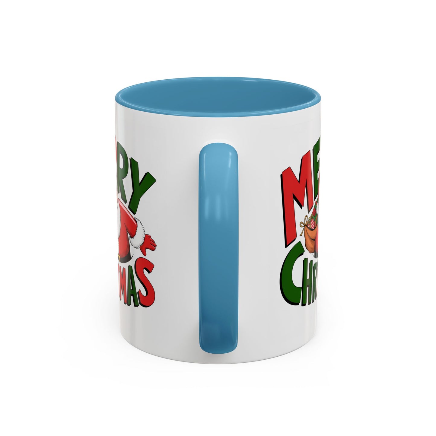 Christmas Mug - Green & Red Text Santa Presents
