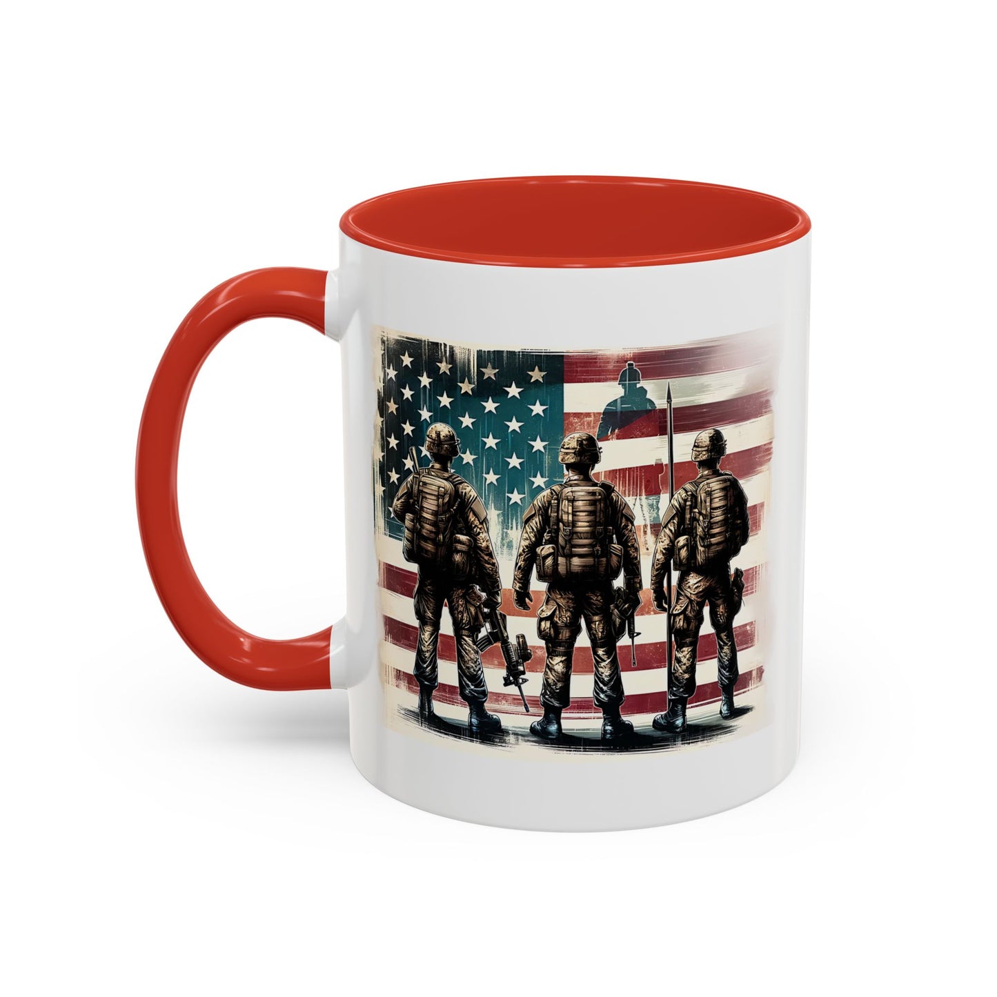4th of July Mug - Soldiers American Flag