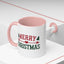 Christmas Mug - Merry Christmas Red & Green Text Heart Arrow Trees