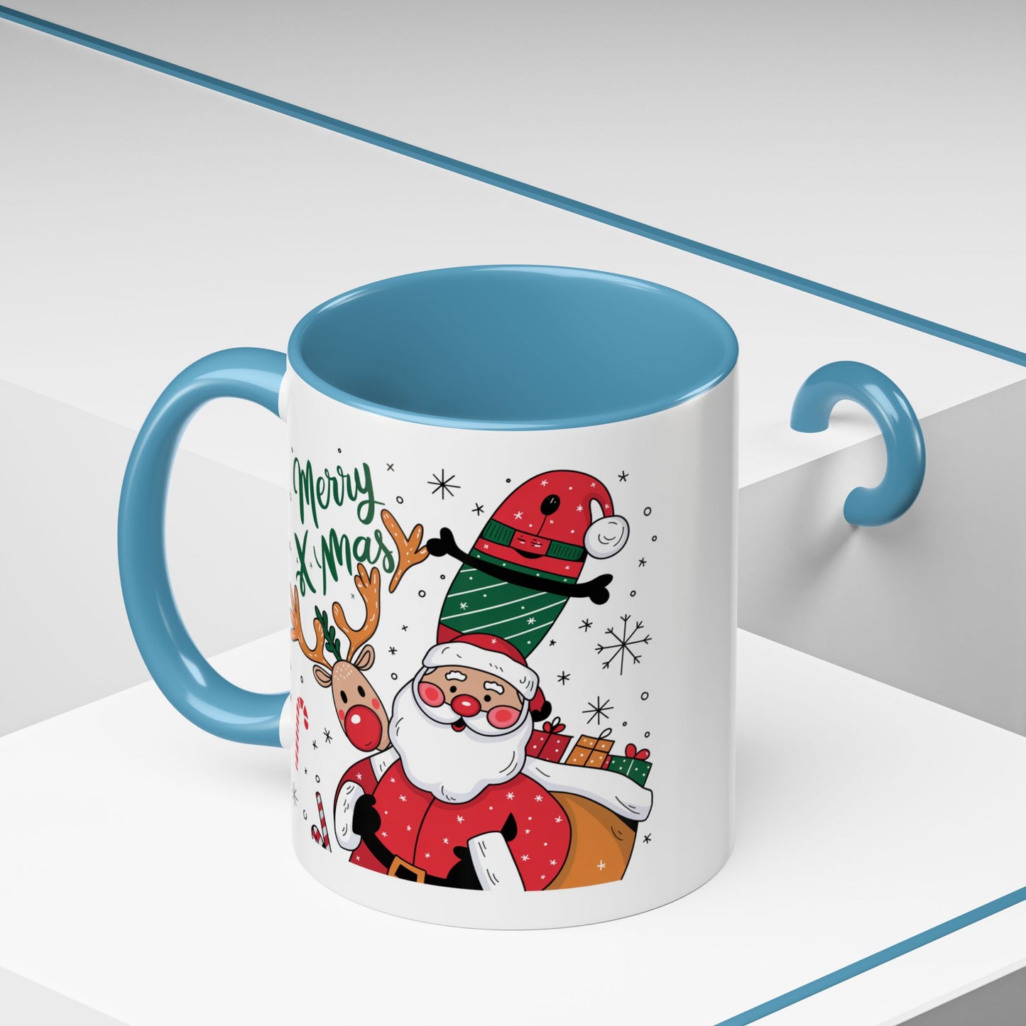 Christmas Mug - Merry Xmas Santa Reindeer