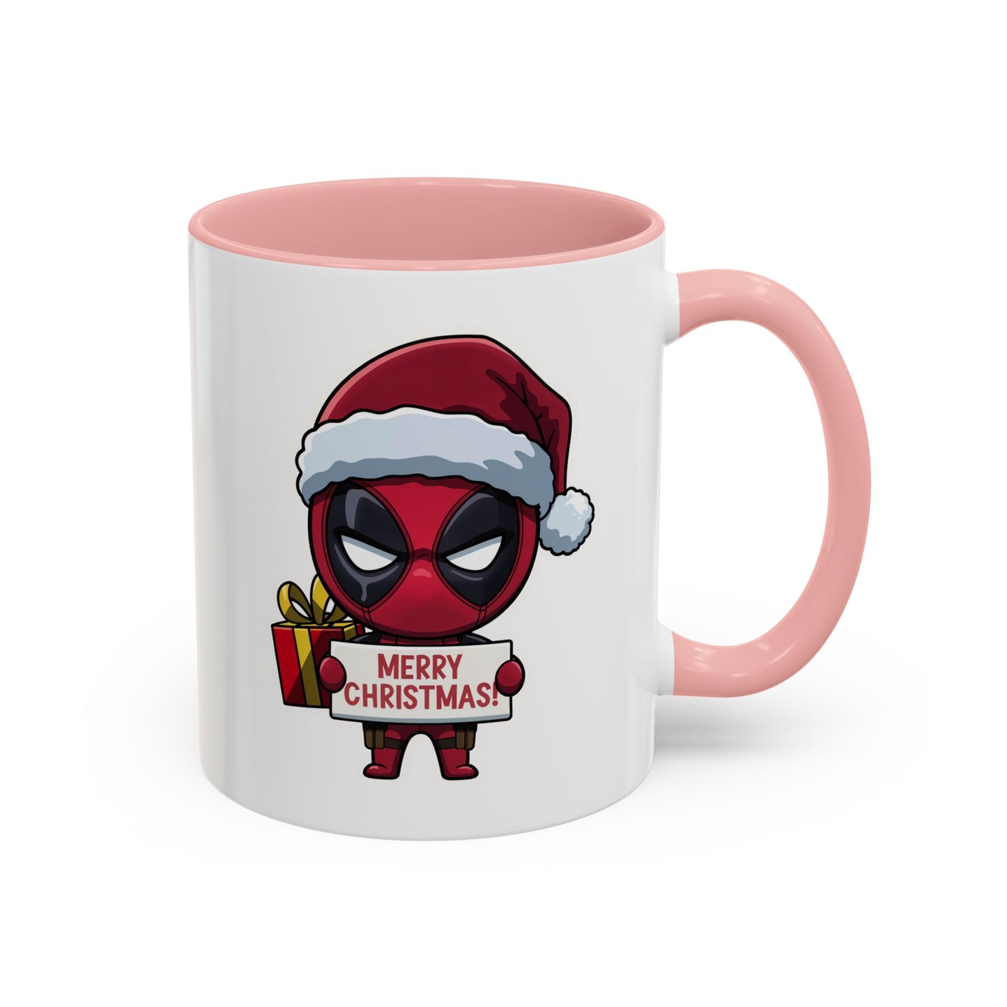 Christmas Mug - Merry Christmas Red Text Superhero