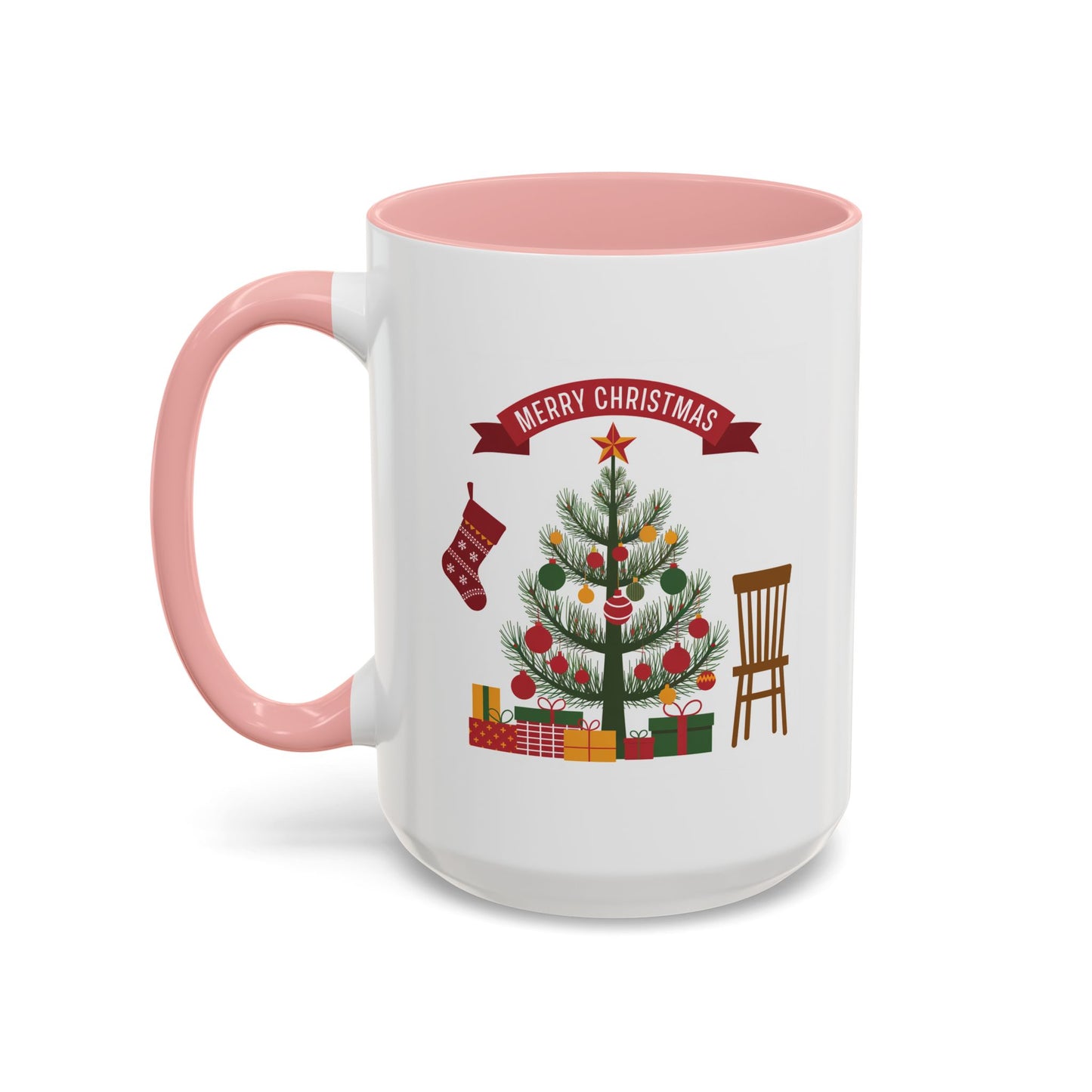 Christmas Mug - Merry Christmas Banner Tree Presents
