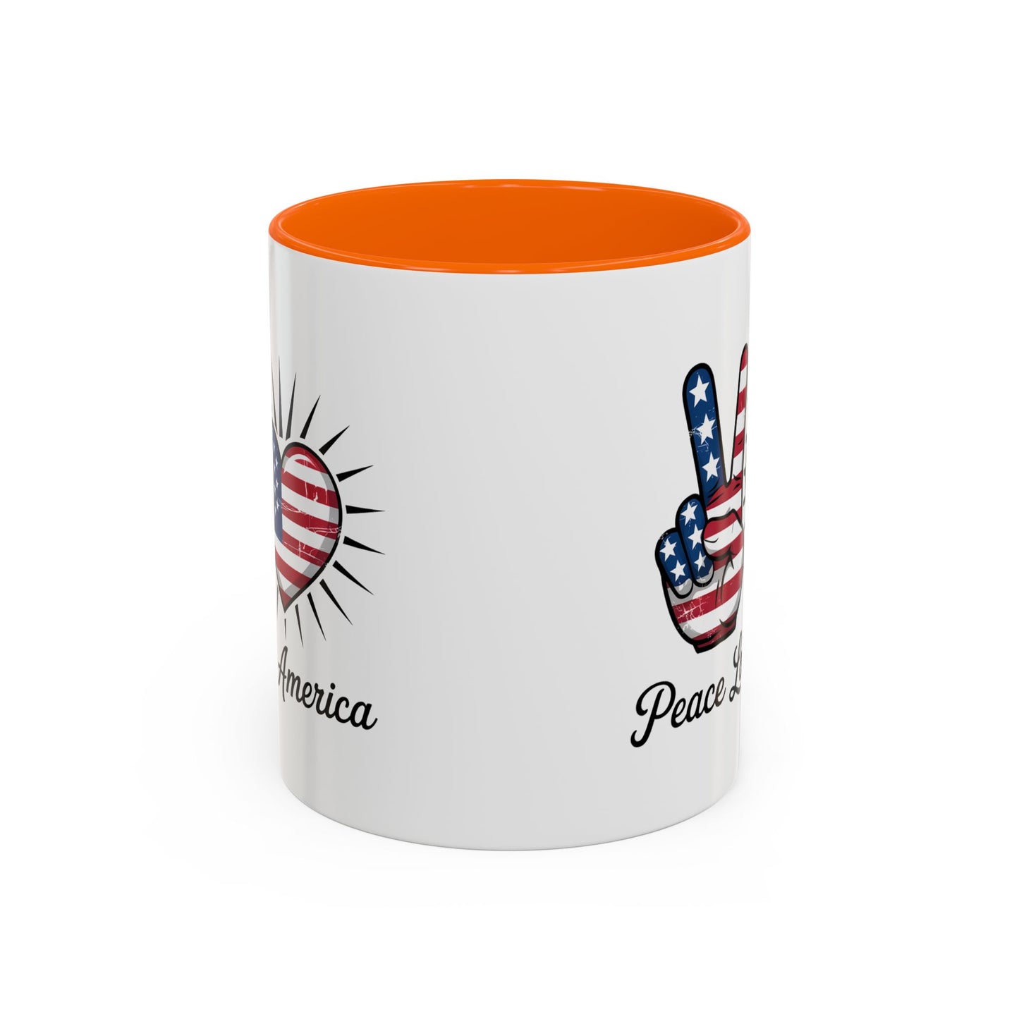 4th of July Mug - Peace Love America