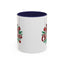 Christmas Mug - Merry Christmas Maroon Text Ornaments