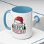 Christmas Mug - Merry Christmas Green & Red Text Red Hat