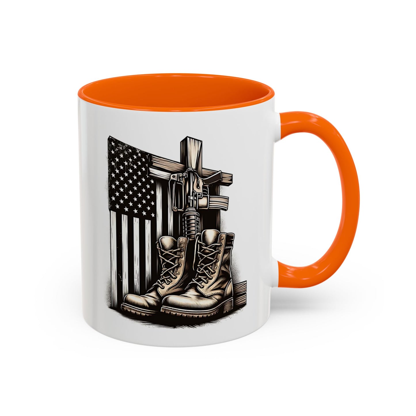 4th of July Mug - Fallen Soldier Boots Flag