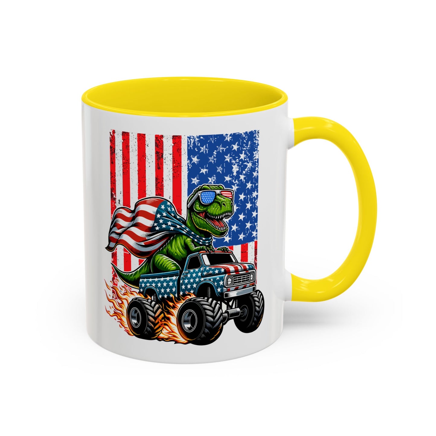 4th of July Mug - T Rex Riding Monster Truck