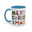 Christmas Mug - Merry Christmas Green Red & Gold Patterned Text