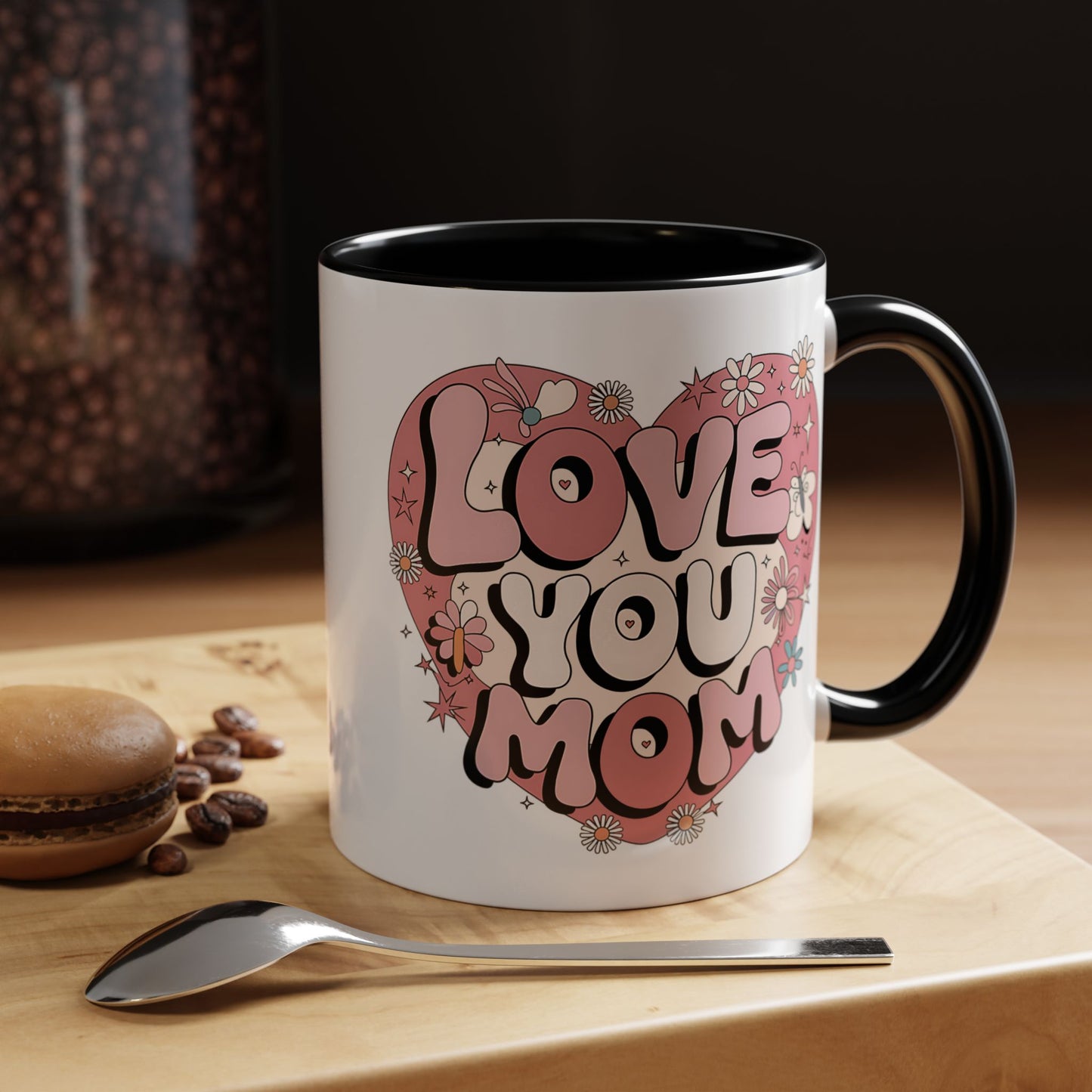 Mother's Day Mug - Love You Mom Retro Heart