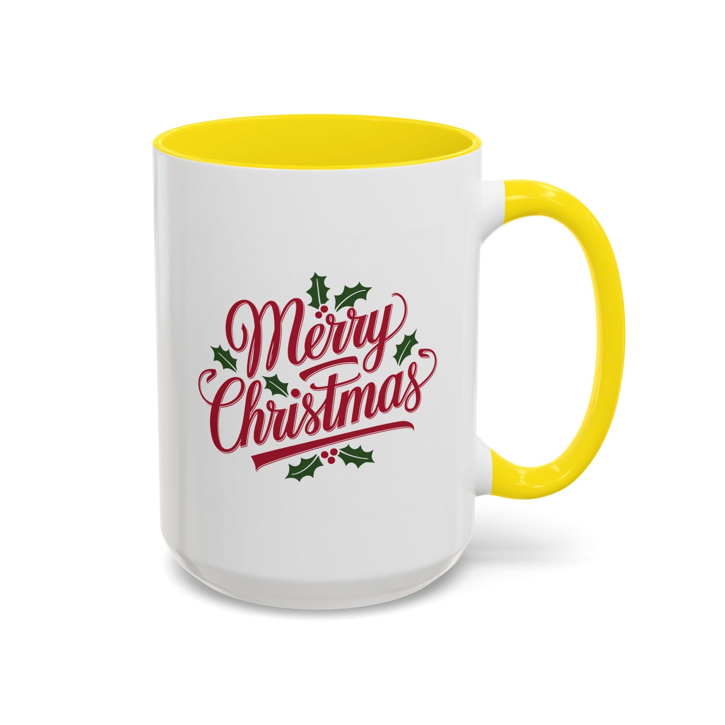 Christmas Mug - Merry Christmas Red Text Mistletoe