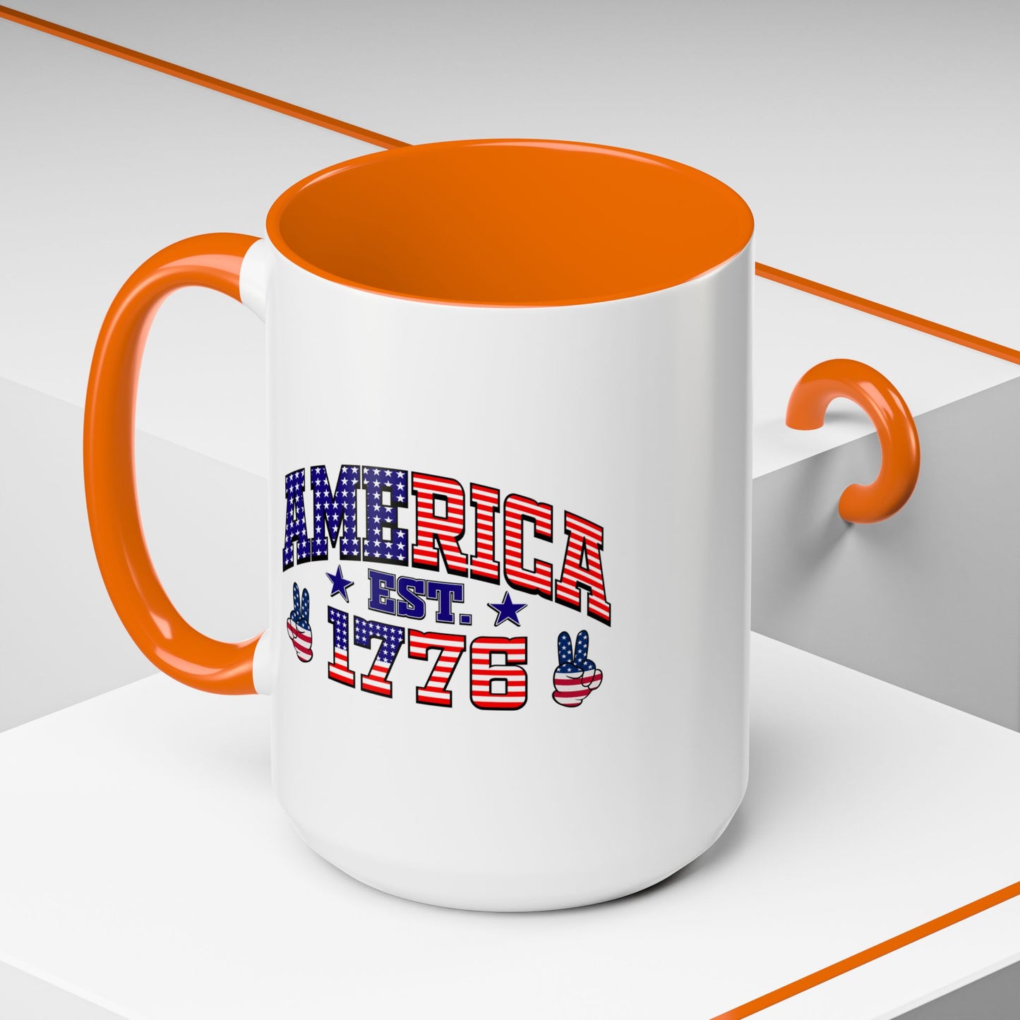 4th of July Mug - American Est 1776 Patriotic Flag