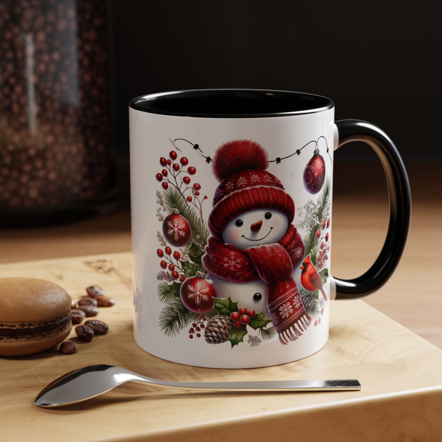 Christmas Mug - Burgundy Snowman