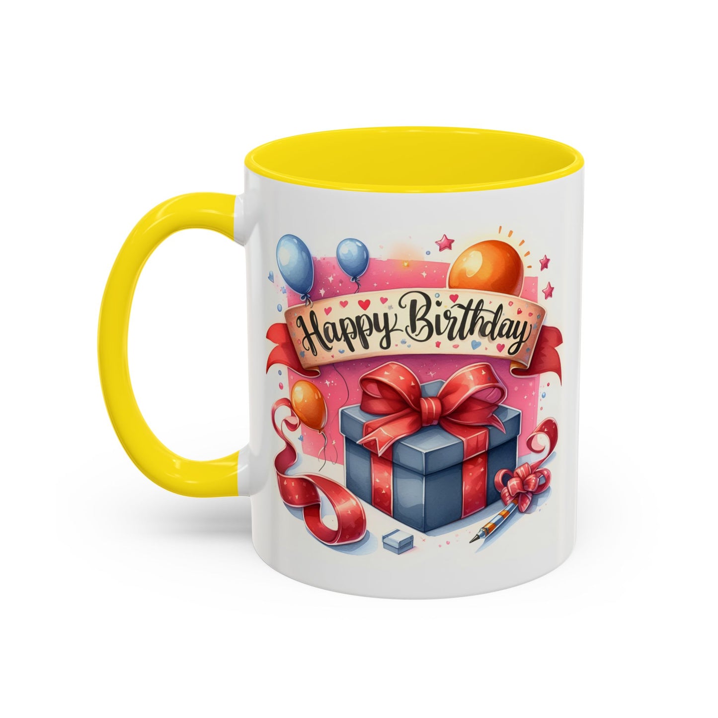 Birthday Mug - Present Pen Balloons