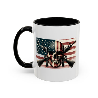 4th of July Mug - Skull Guns Flag