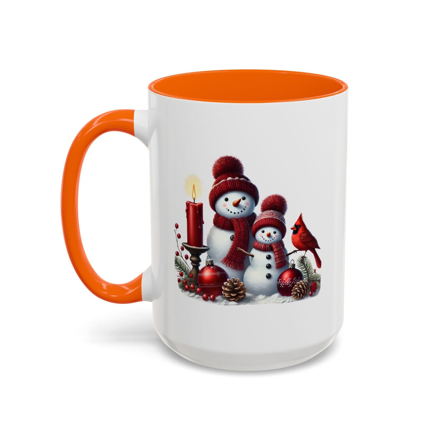 Christmas Mug - Burgundy Snowman Family