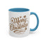 Christmas Mug - Merry Christmas Gold Text Tree Star Ornaments