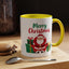 Christmas Mug - Merry Christmas Green & Red Text Santa Presents