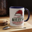 Christmas Mug - Merry Christmas Green & Red Text Red Hat
