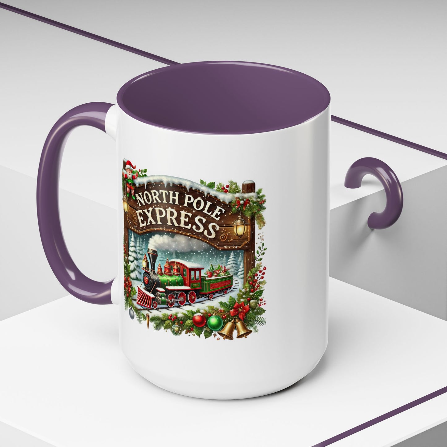 Christmas Mug - North Pole Express Steam Locomotive Ornaments