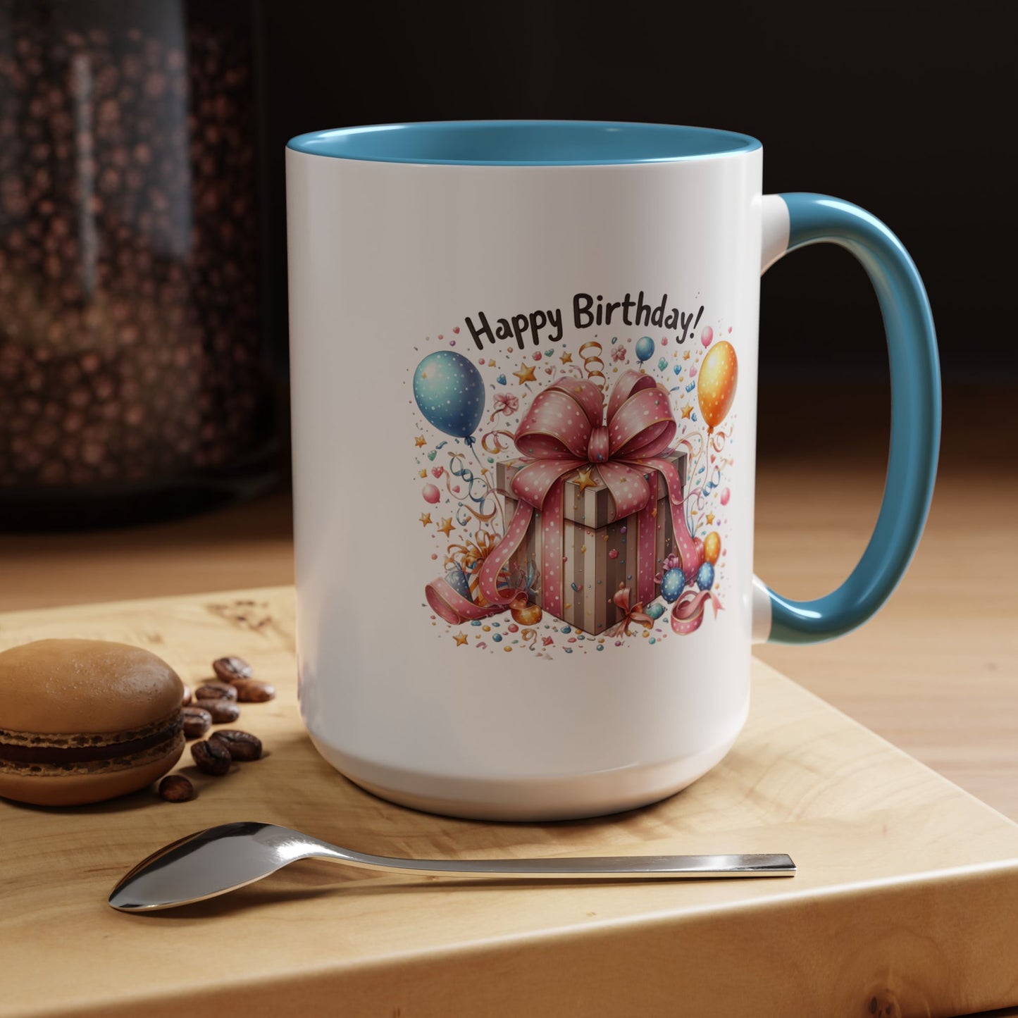Birthday Mug - Happy Birthday Pink Ribbon Present