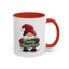 Christmas Mug - Merry Christmas White & Green Text Gnome Lights