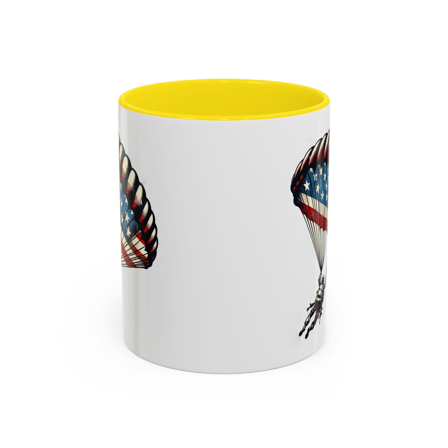 4th of July Mug - Airborne Soldier Parachute Flag