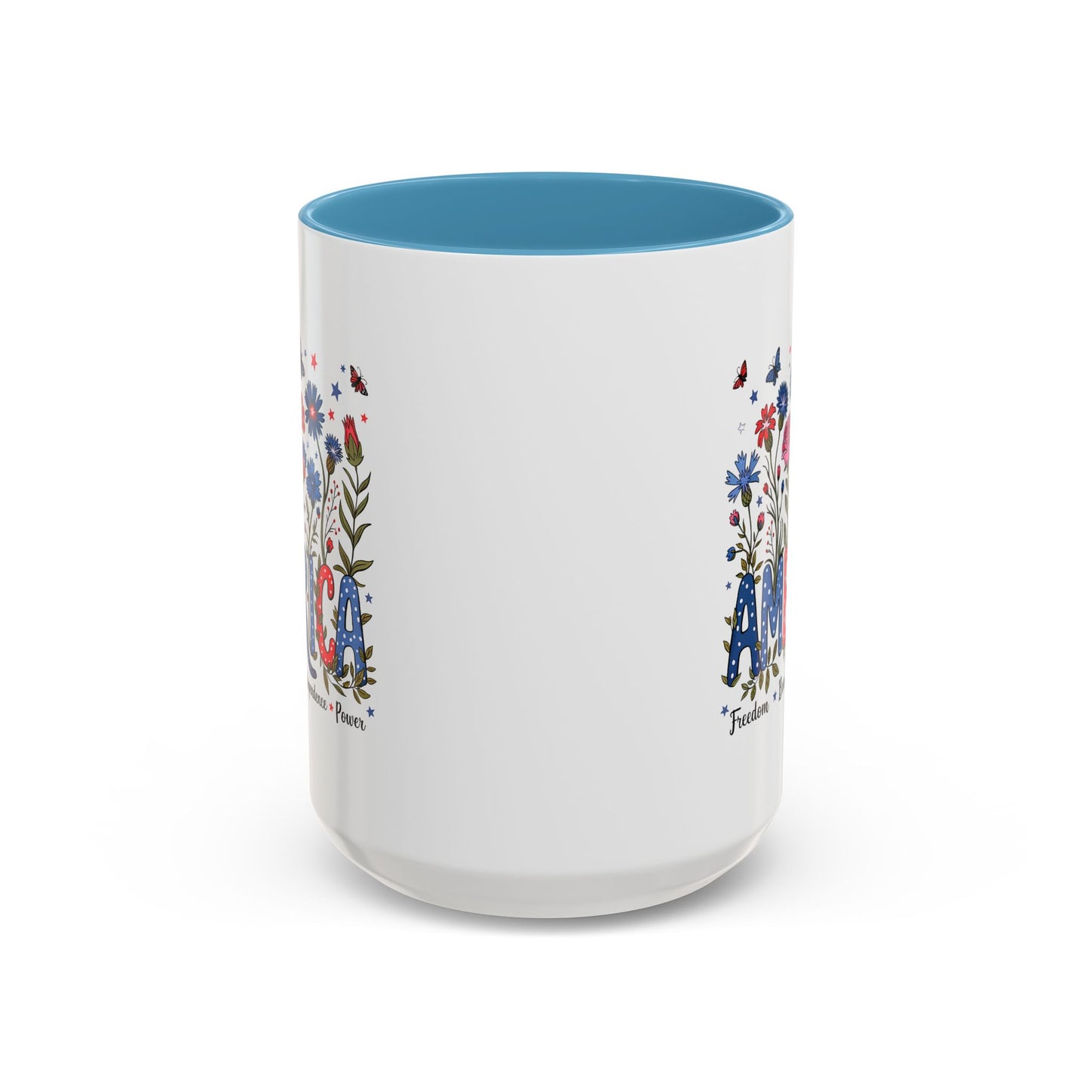 4th of July Mug - Floral America Patriotic