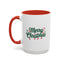 Christmas Mug - Merry Christmas Green Text Ornaments Candy Canes
