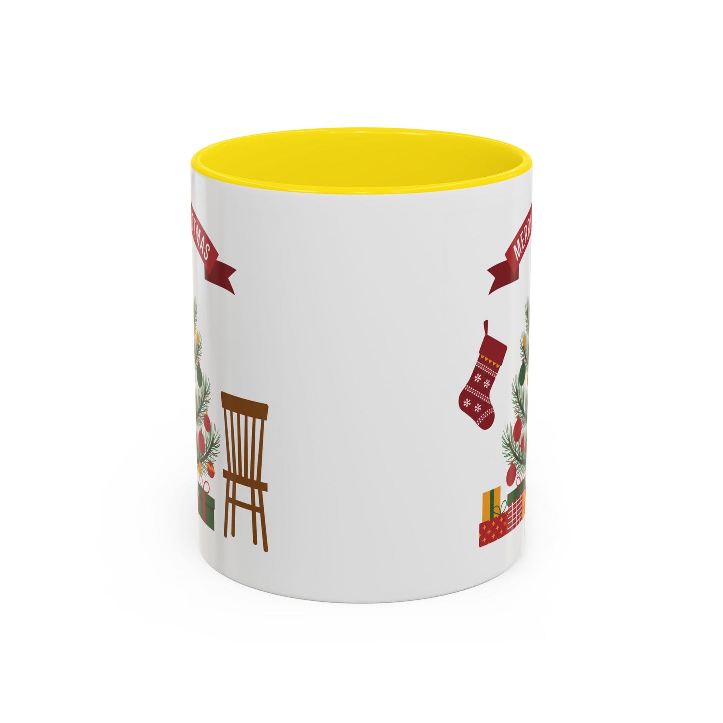 Christmas Mug - Merry Christmas Banner Tree Presents