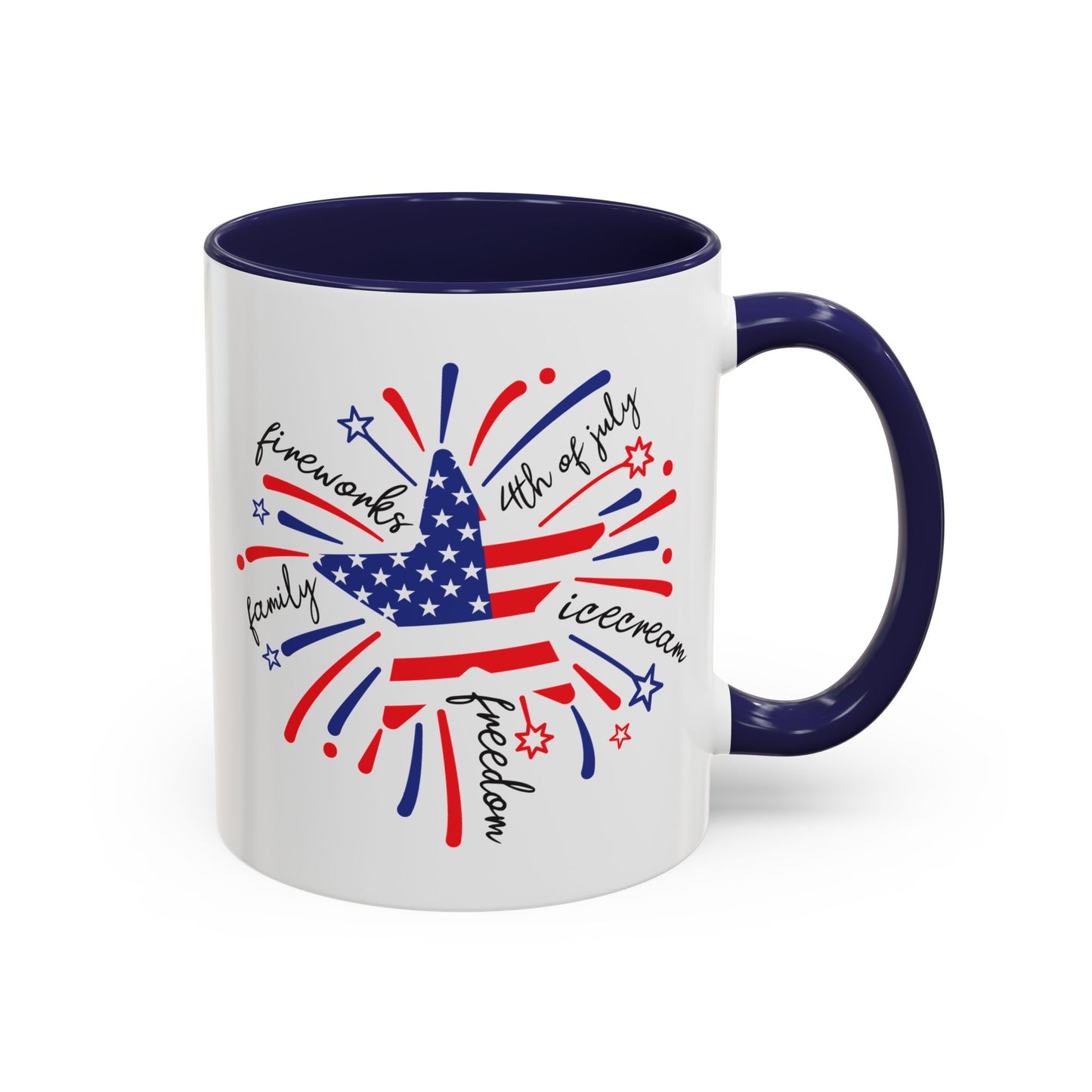 4th of July Mug - Star Flag Fireworks