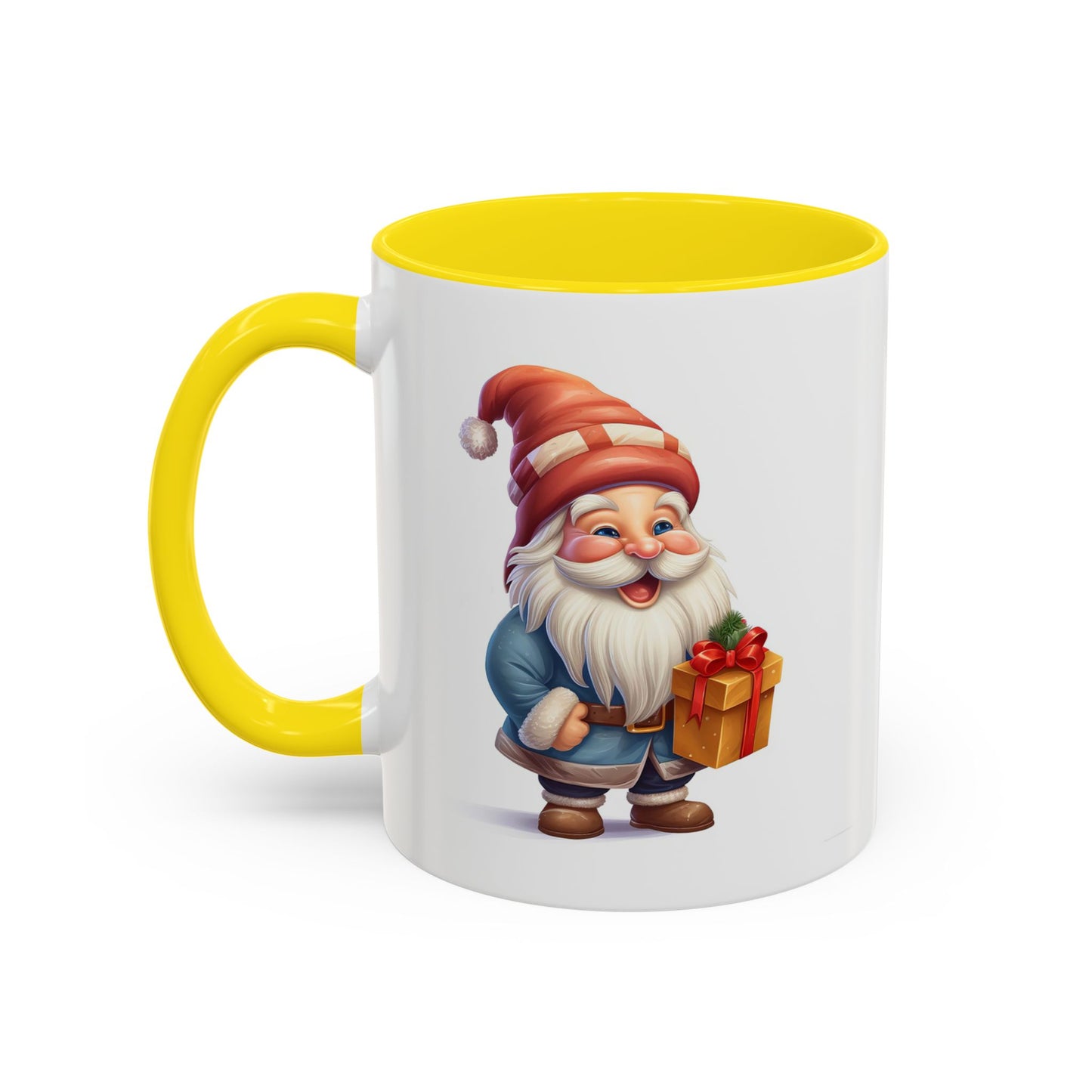 Christmas Mug - Old Gnome with Present