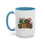 Christmas Mug - Merry Christmas Green Yellow & Red Text Hats