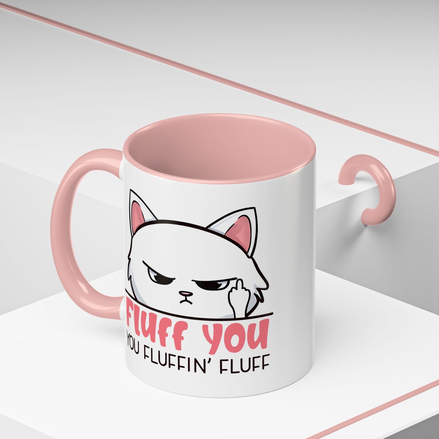 Adult Mug - Fluff You White Cat