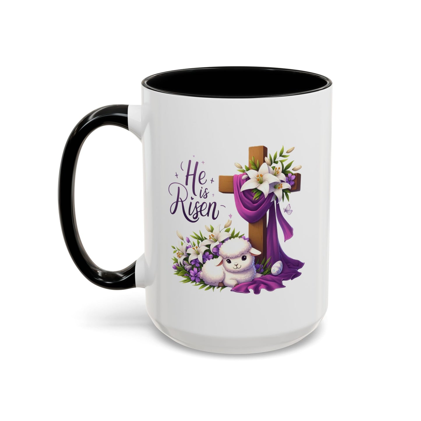 Easter Mug - He Is Risen Cross