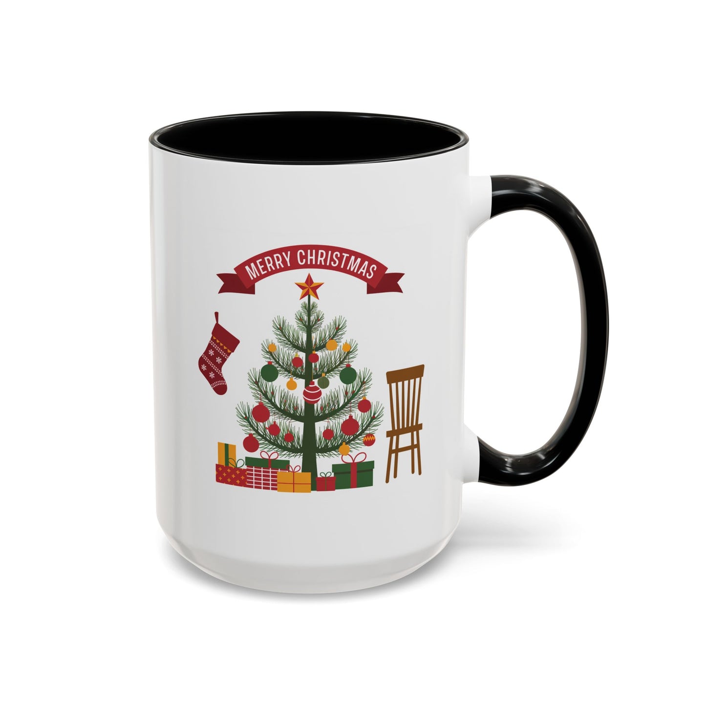 Christmas Mug - Merry Christmas Banner Tree Presents