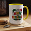 Christmas Mug - Merry Christmas Red Yellow & Green Text Green & Red Hat