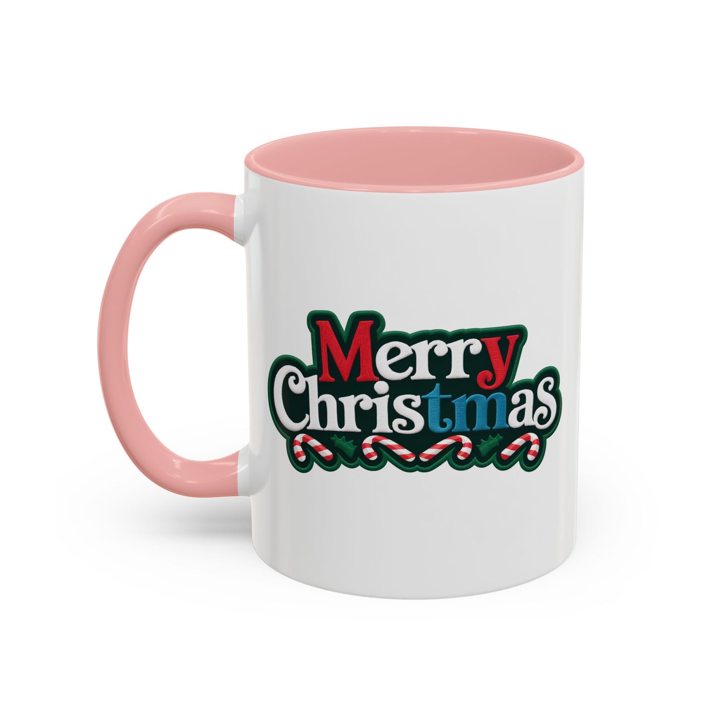 Christmas Mug - Merry Christmas White Red & Blue Text