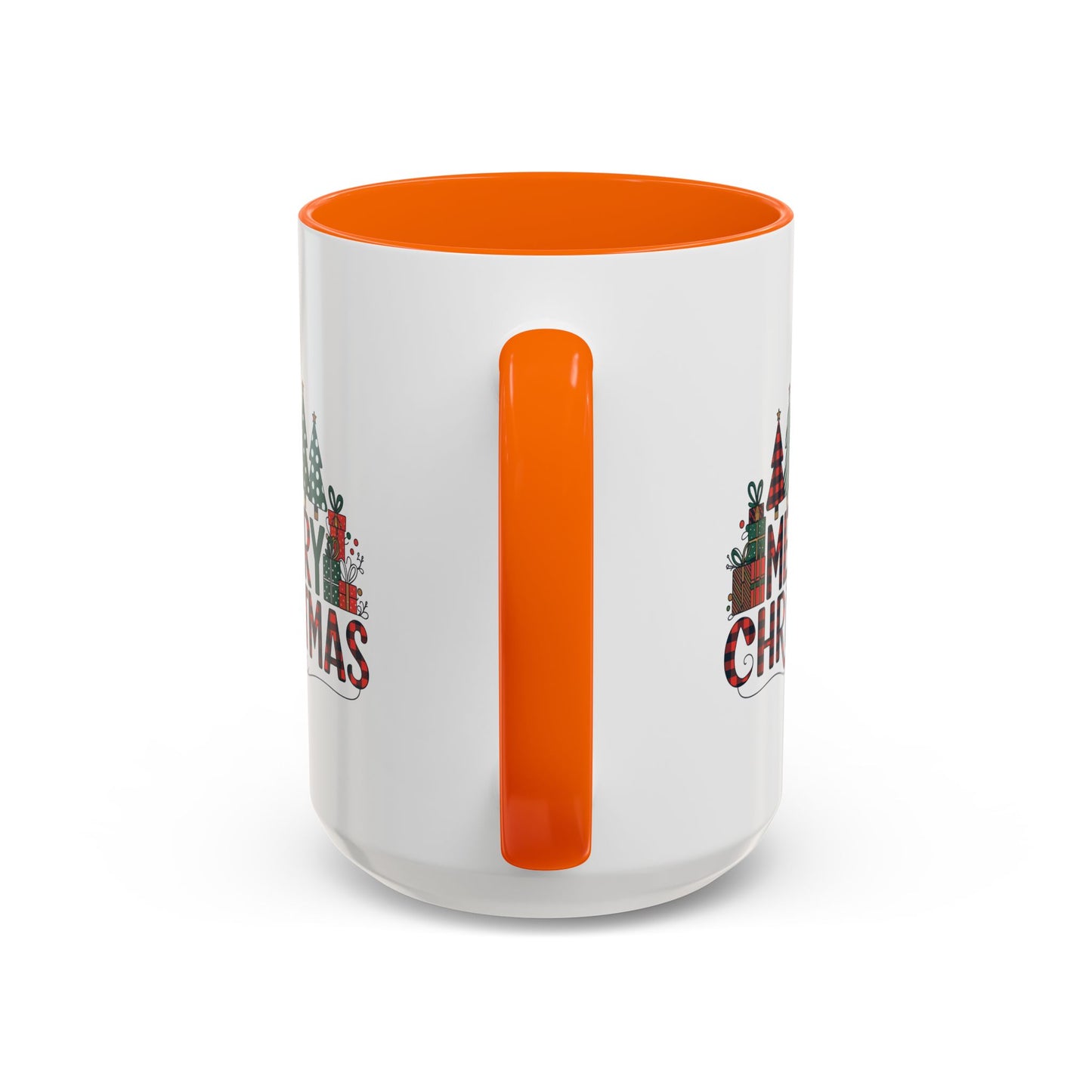 Christmas Mug - Merry Christmas Tartan Text Trees Presents